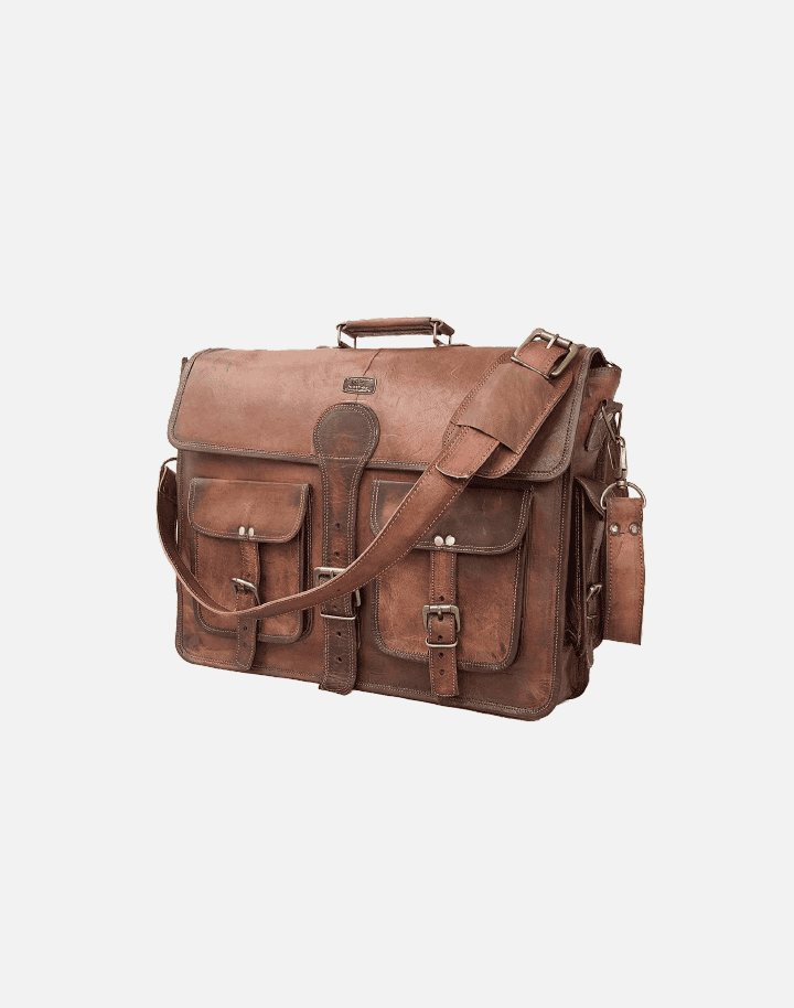 Cuero Leather Messenger Bag for Men, 18 Inch Laptop Bag, Crossbody Bag Men