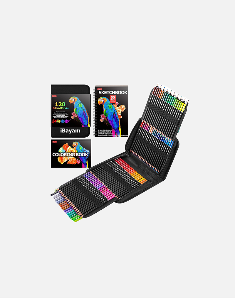 iBayam 123-Pack Colored Pencils Set with Gift Case