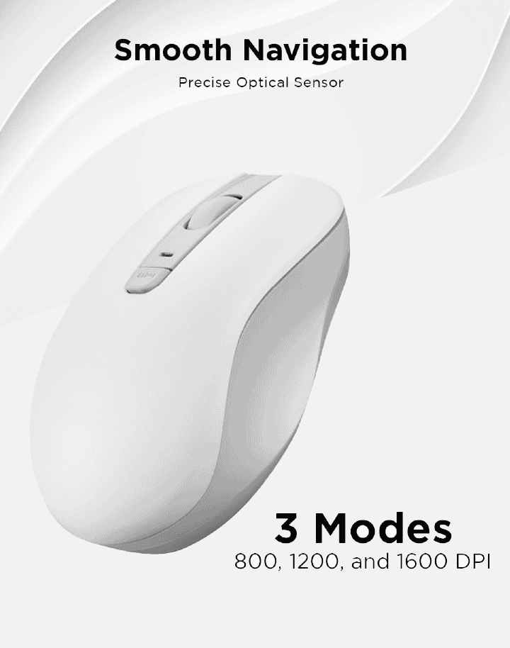 Lenovo Bluetooth Silent Mouse (WL300) - 5 Button Computer Mouse with Silent Left & Right Click
