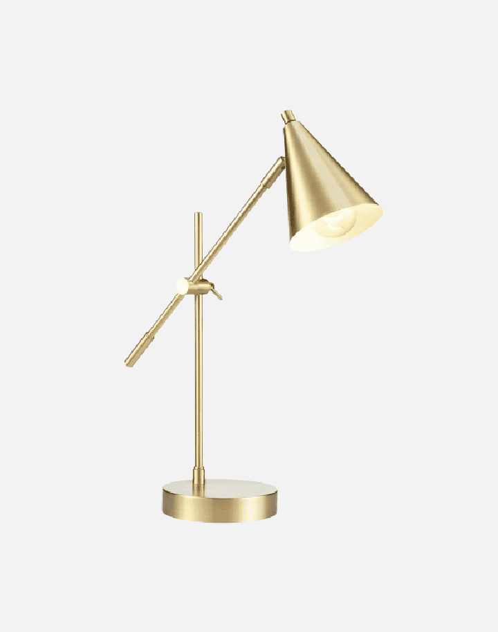 Globe Electric 18" Desk Lamp, Matte Brass, Adjustable Height