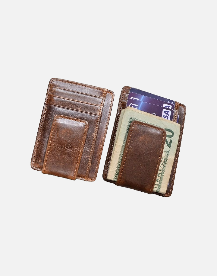 Hopsooken StoreMoney Clip RFID Front Pocket Wallet Men Leather Slim Minimalist Wallet