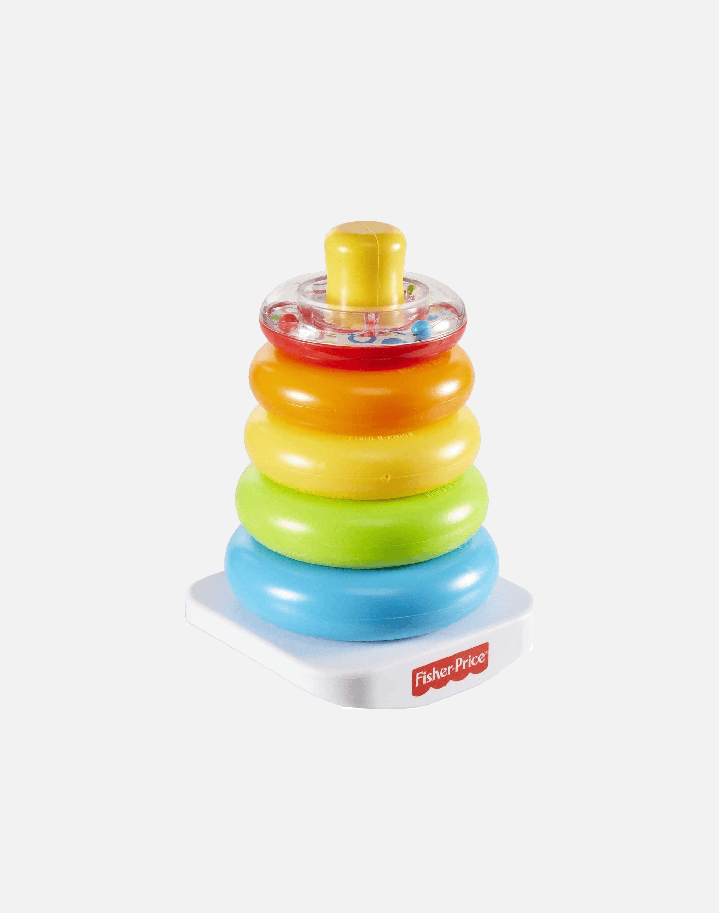 Fisher-Price Baby Stacking Toy Rock-A-Stack, Roly-Poly Base with 5 Colorful Rings
