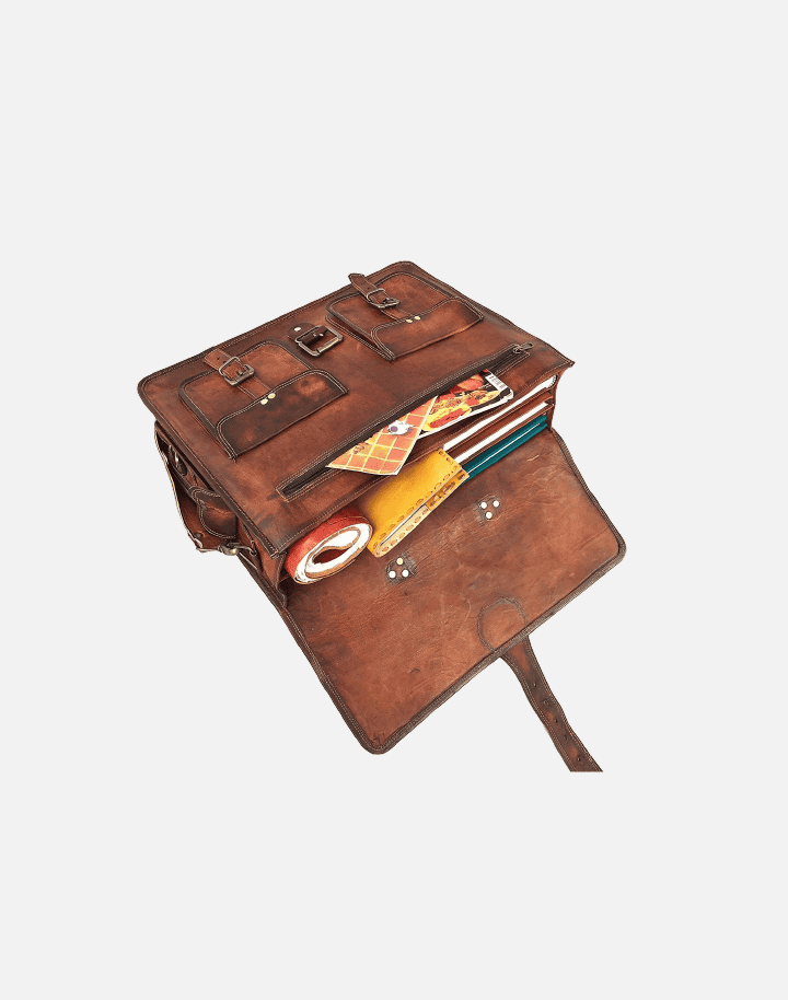 Cuero Leather Messenger Bag for Men, 18 Inch Laptop Bag, Crossbody Bag Men