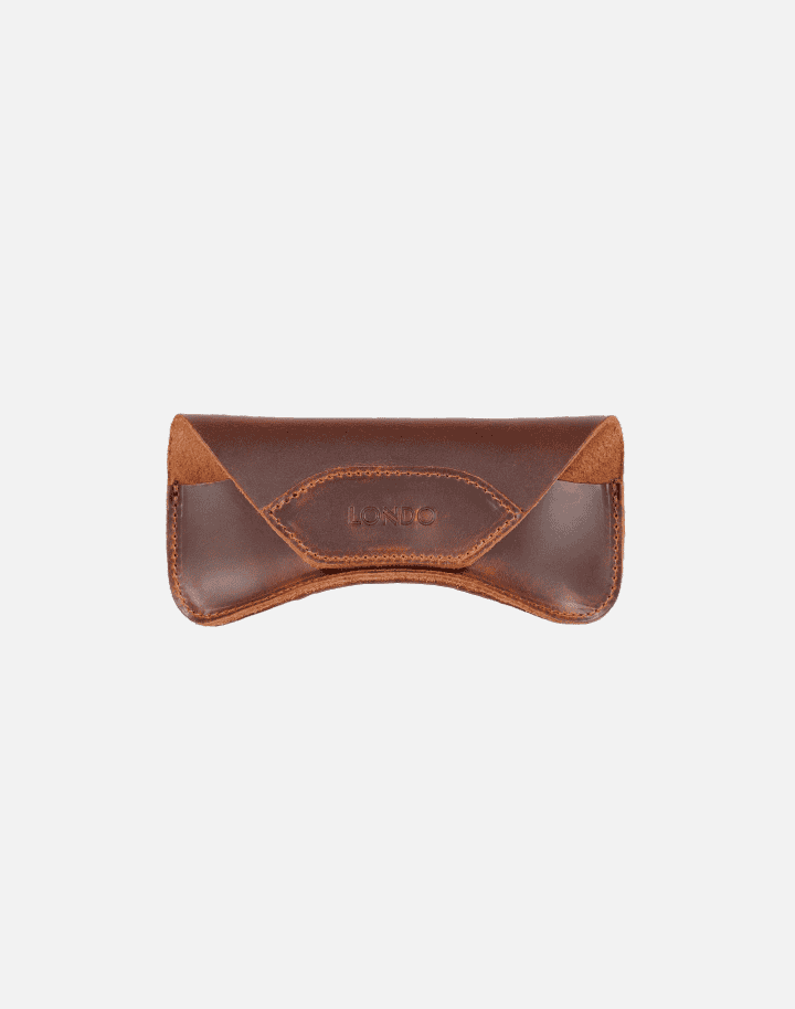 Genuine Leather Eyeglasses & Sunglasses Case with Magnetic Snap Closure