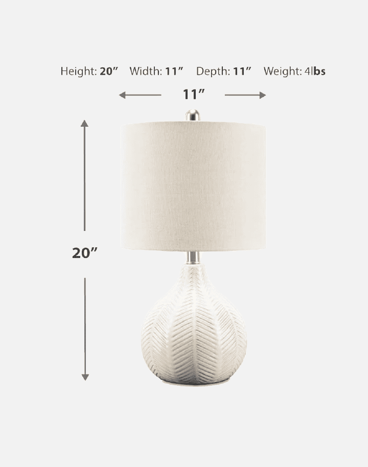 Signature Design by Ashley Rainermen 20" Modern Herringbone Ceramic Table Lamp