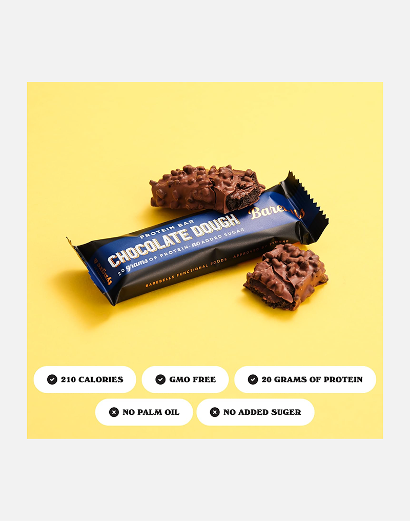 Barebells Protein Bars Chocolate Dough with 1g of Total Sugars - 12 Count