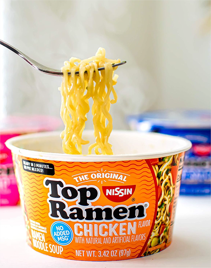 Nissin Top Ramen Bowl Ramen Noodle Soup, Chicken, 3.42 Ounce