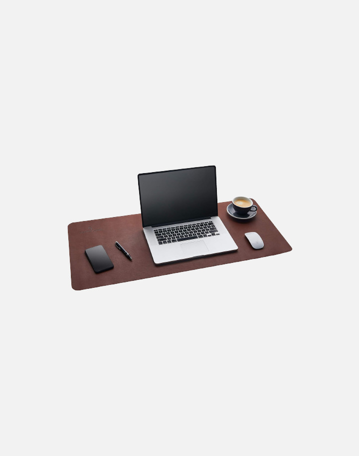 Gallaway Leather Mat, Office Desk Pad, Large 36" x 17" Dark Brown