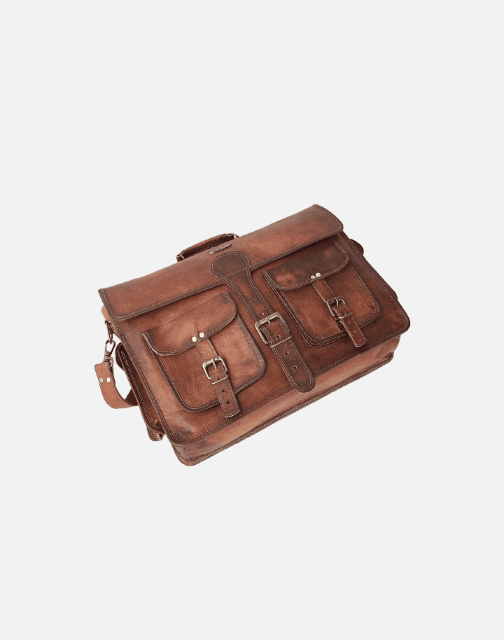 Cuero Leather Messenger Bag for Men, 18 Inch Laptop Bag, Crossbody Bag Men