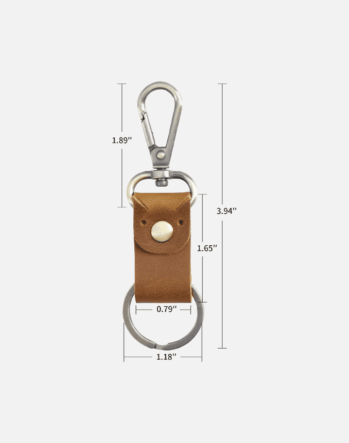 Jack&Chris Genuine Leather Keychain, Small Keychain for Man and Women