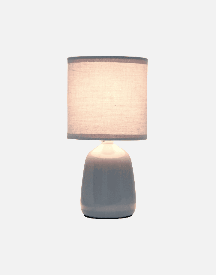 Simple Designs 10.04" Tall Traditional Ceramic Thimble Base Bedside Table Desk Lamp