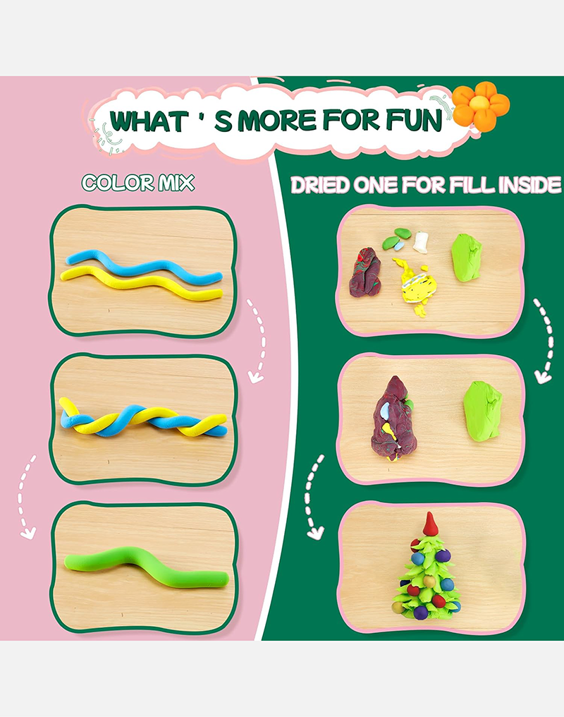 Chico Land Clay Kit - 24 Colors Air Dry Clay, Gift for Boys & Girls Age 4+ Year Old