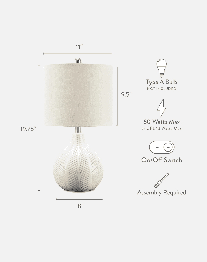 Signature Design by Ashley Rainermen 20" Modern Herringbone Ceramic Table Lamp