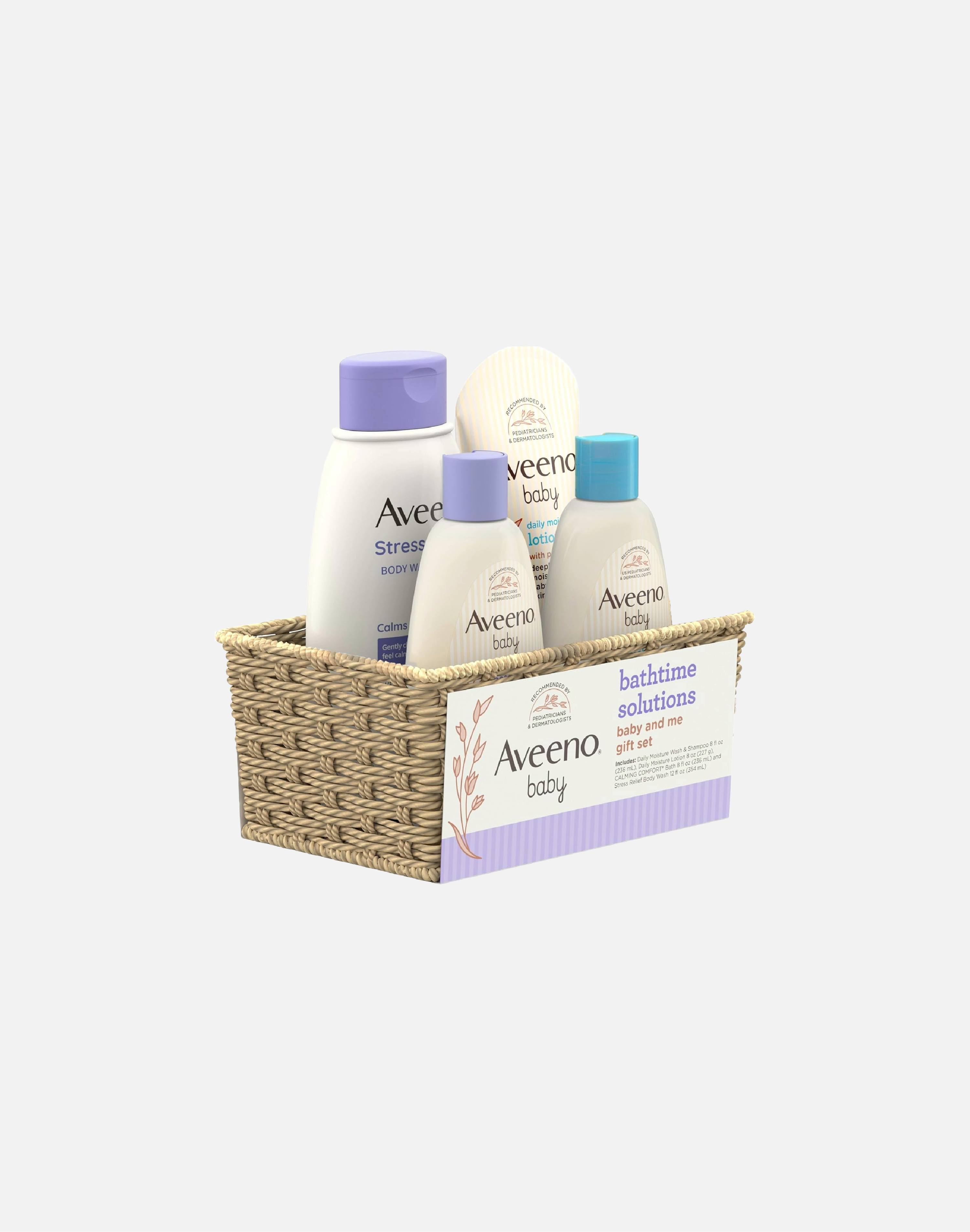 Aveeno Baby Bathtime Solutions Baby & Me Gift Set with Baby Wash & Shampoo